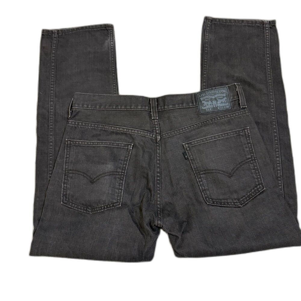 Levi’s 513 Slim Straight Jeans Men’s 33x30 Black Washed Denim